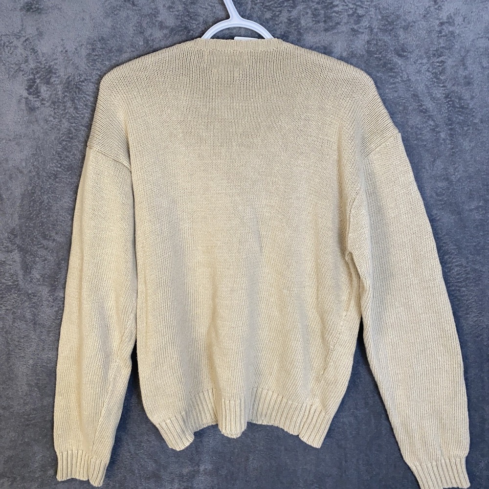 Polo Ralph Lauren Large Linen Cotton Blend Beige Knit Sweater Preppy Men's - Picture 4 of 6